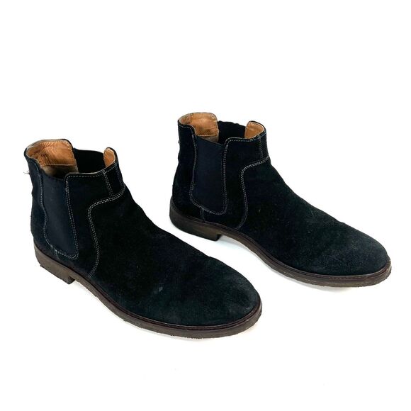Johnston & Murphy Men\'s Chelsea Style Boot Size 9.5 Black Suede, MSRP $198 main image 8